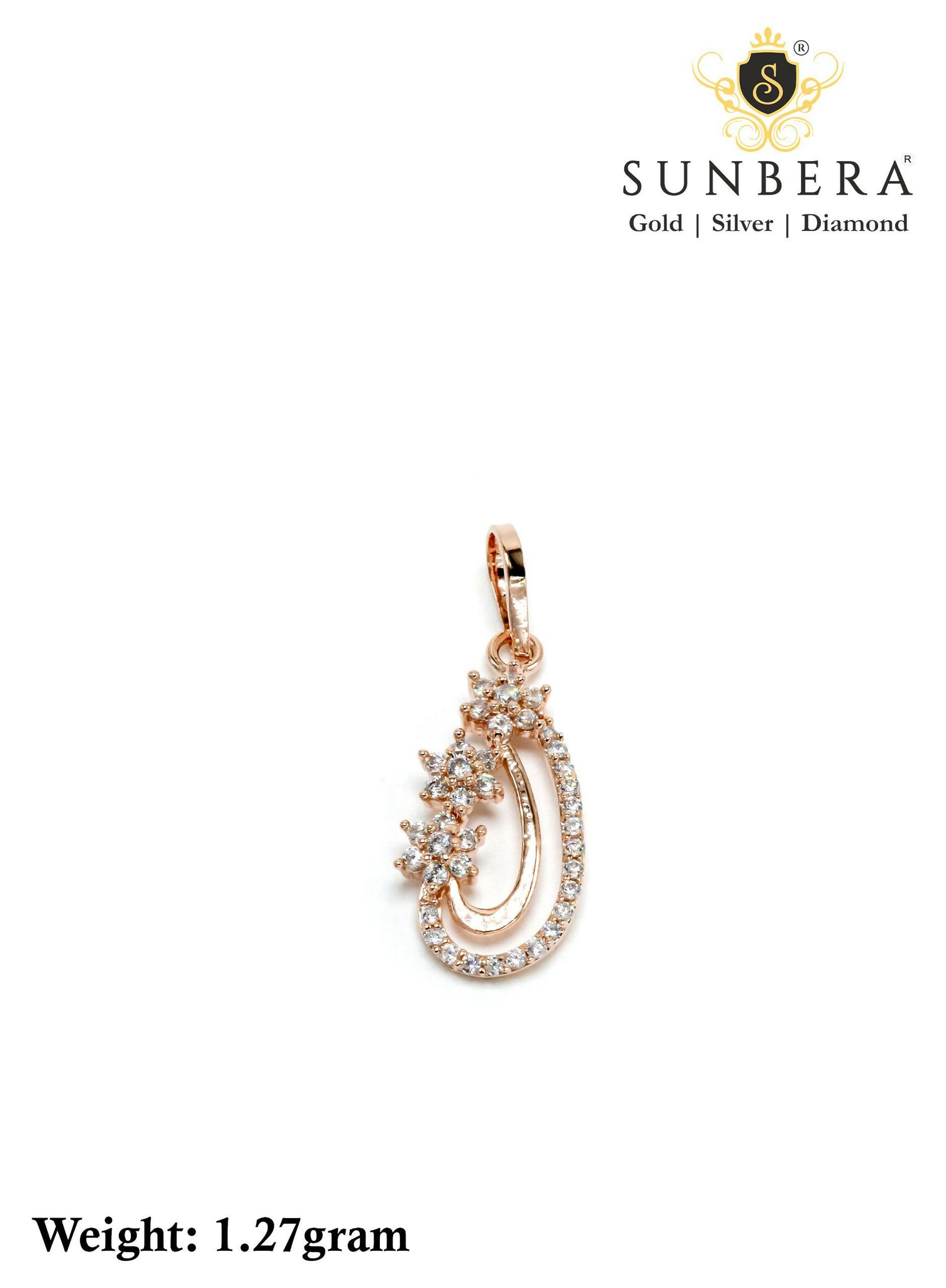 925 Silver Rose Gold Pendant Sarafa Bazar India