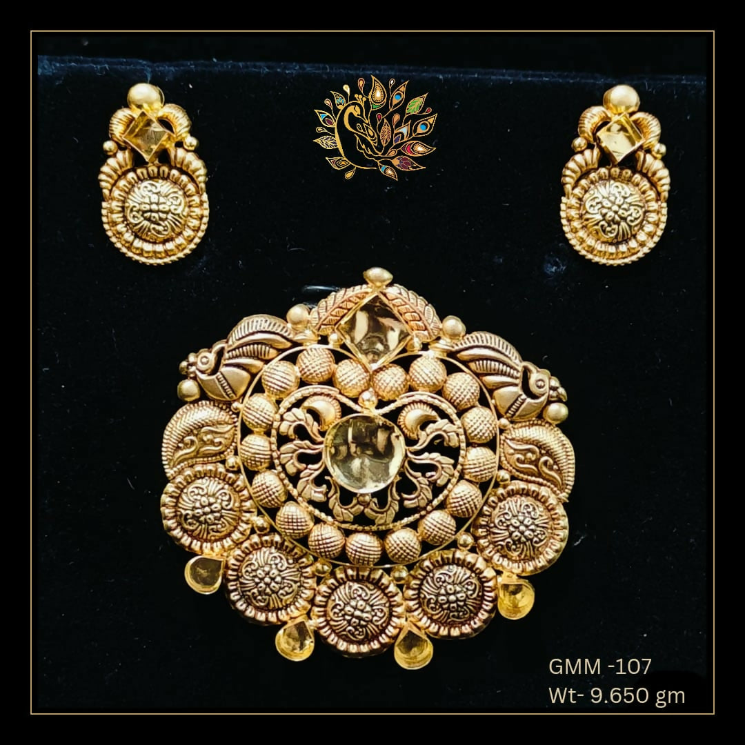 Antique Ghat Pendant Set Sarafa Bazar India