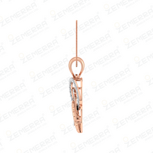 14K Rose Gold Diamond & Green Stone Circle Pendant Sarafa Bazar India