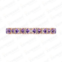 Luxury Diamond Shape Stone Bangle In 14K Rose Gold & Diamond Sarafa Bazar India