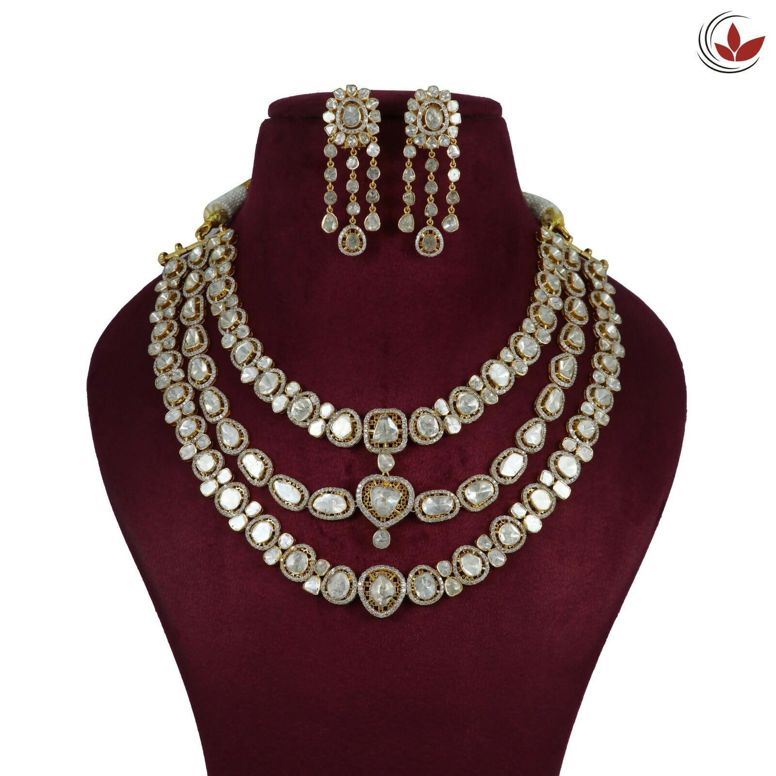 14kt Diamond Polki Necklace Sarafa Bazar India