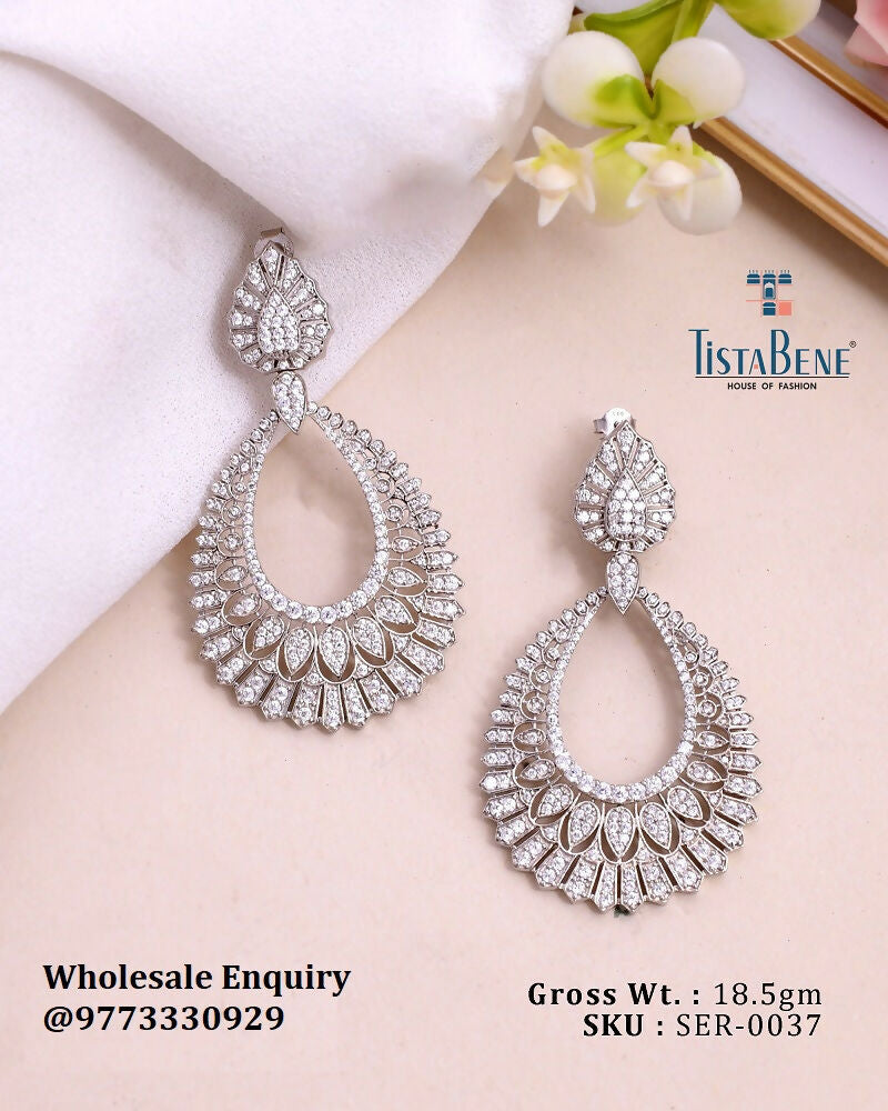 925 Silver With Semi Precious Earrings Sarafa Bazar India