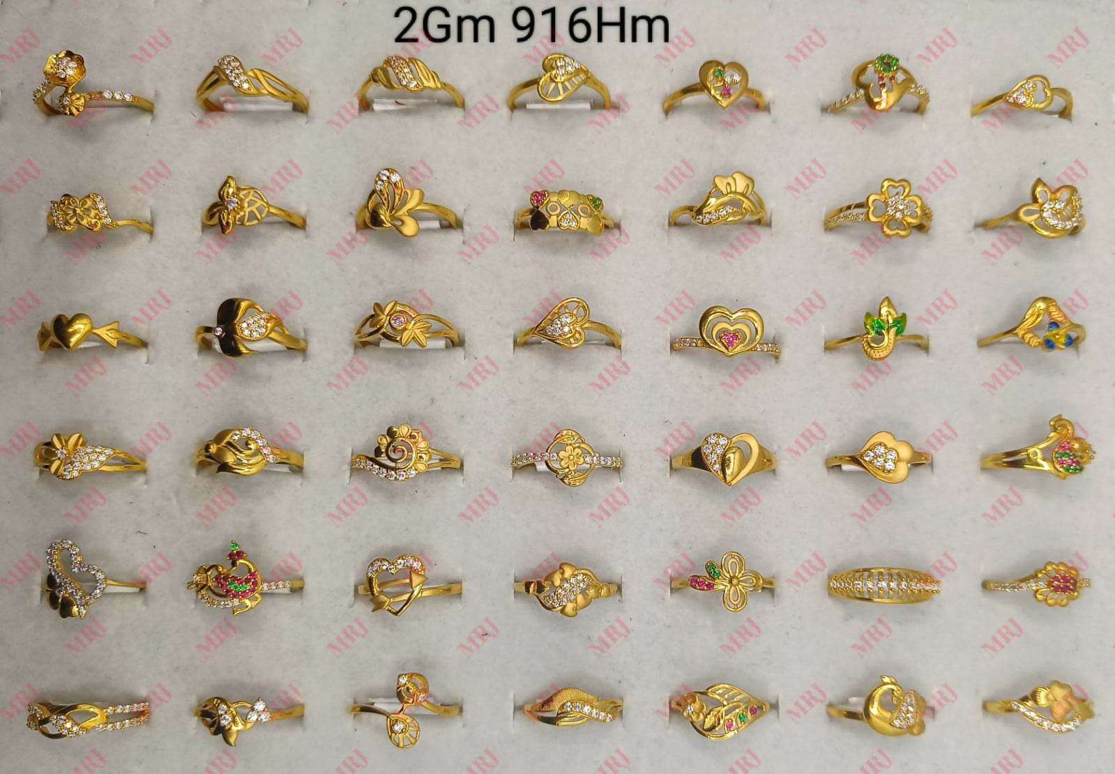 22kt CZ Ladies Rings Sarafa Bazar India