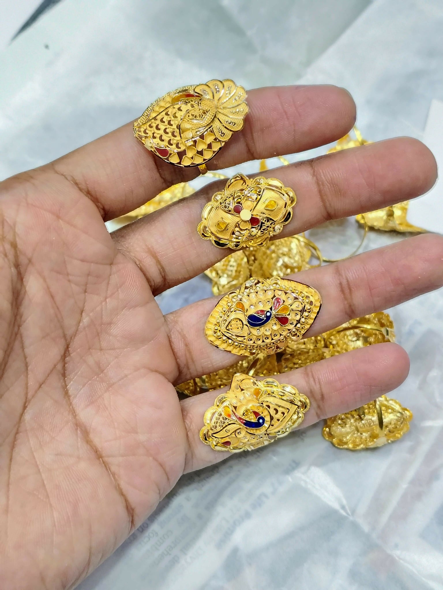 Gold Ladies Rings Sarafa Bazar India