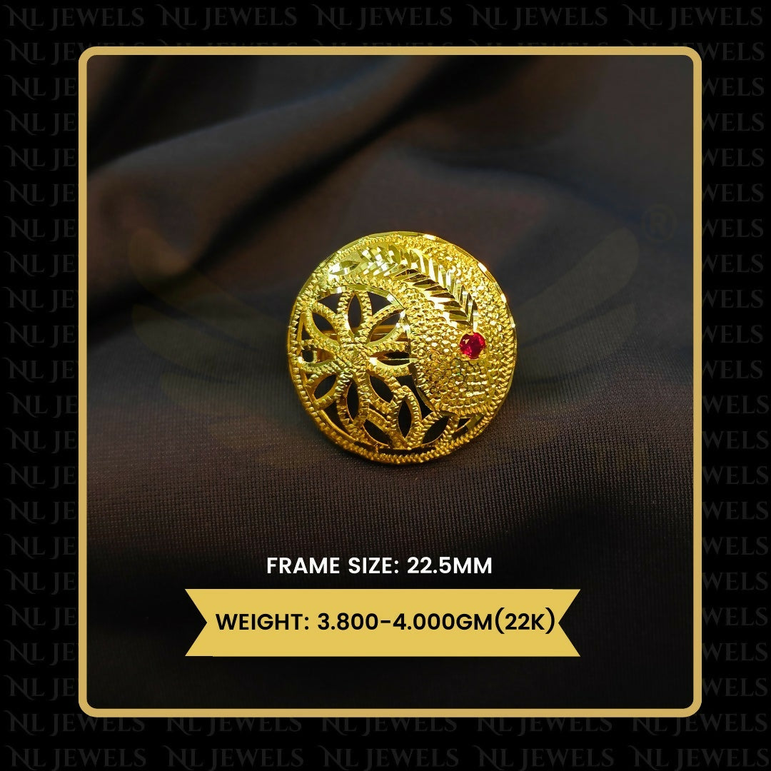 22kt Punjabi Laser Cutting Ladies Ring Sarafa Bazar India