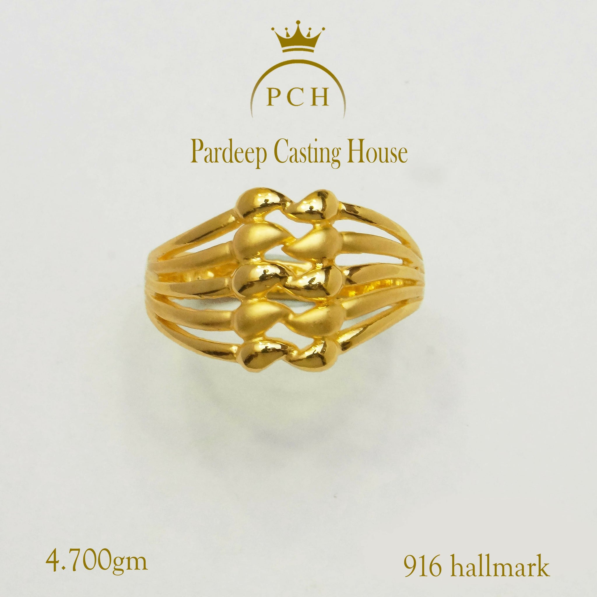 Fabulous Gold Ring for Ladies with Plain Design Sarafa Bazar India