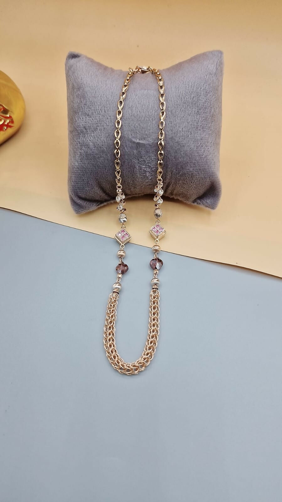 18kt Rose Gold Ladies Chain Sarafa Bazar India