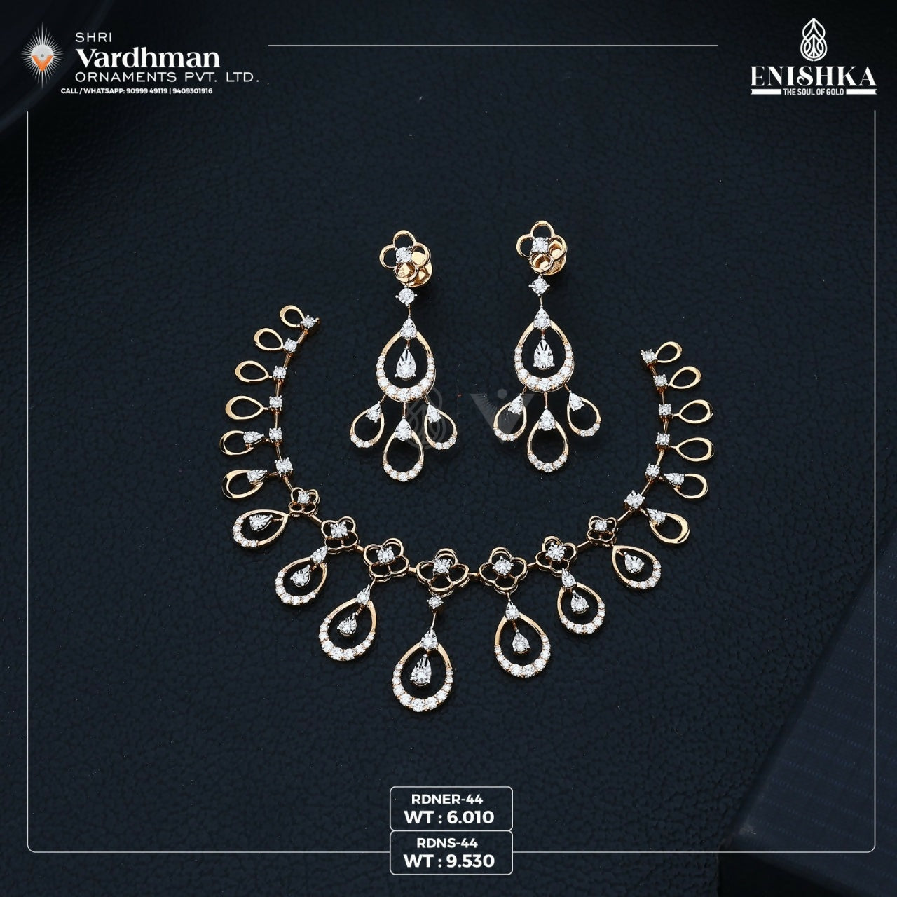 Rose Gold Necklace Sarafa Bazar India