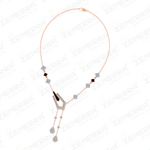Delicate Lariat 14K Rose Gold Diamond Pendant For Women Sarafa Bazar India