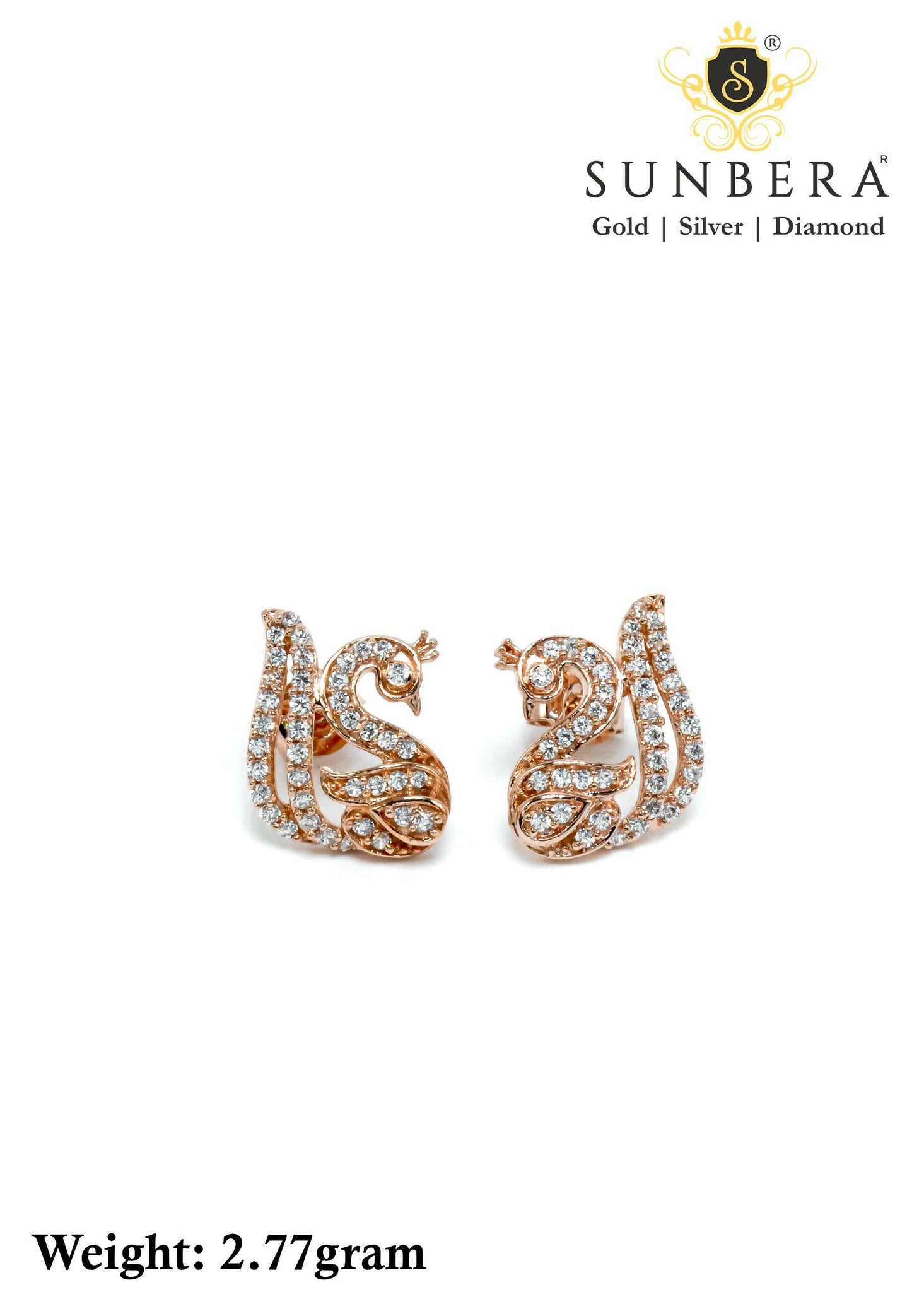 925 Silver Rose Gold Earring