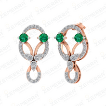 14K Rose Gold Diamond Circular Floral Pendant Set Sarafa Bazar India