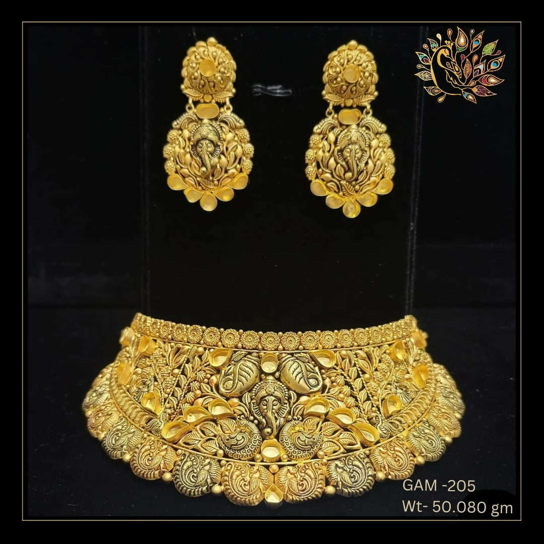 22kt Antique Ghat Choker Khoka Sarafa Bazar India