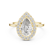 Pear Cut Lab Grown Diamond Women's Ring 9Kt Rose Gold LR-77 Sarafa Bazar India