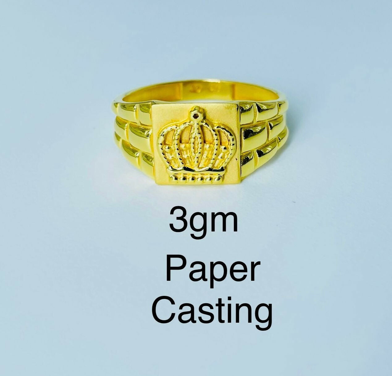 22kt Paper Casting Gents Ring Sarafa Bazar India