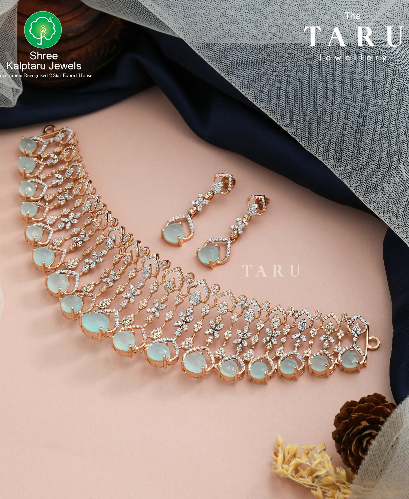 Rose Gold Choker Sarafa Bazar India