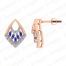 Brilliant 14K Rose Gold Diamond Geometric Drop Pendant Sarafa Bazar India