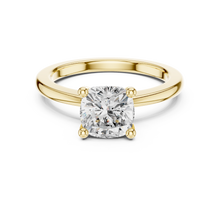 Cushion Cut Lab Grown Diamond Women's Ring 9Kt Gold Sarafa Bazar India