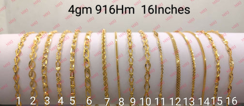 22kt Casting Ladies Chains Sarafa Bazar India