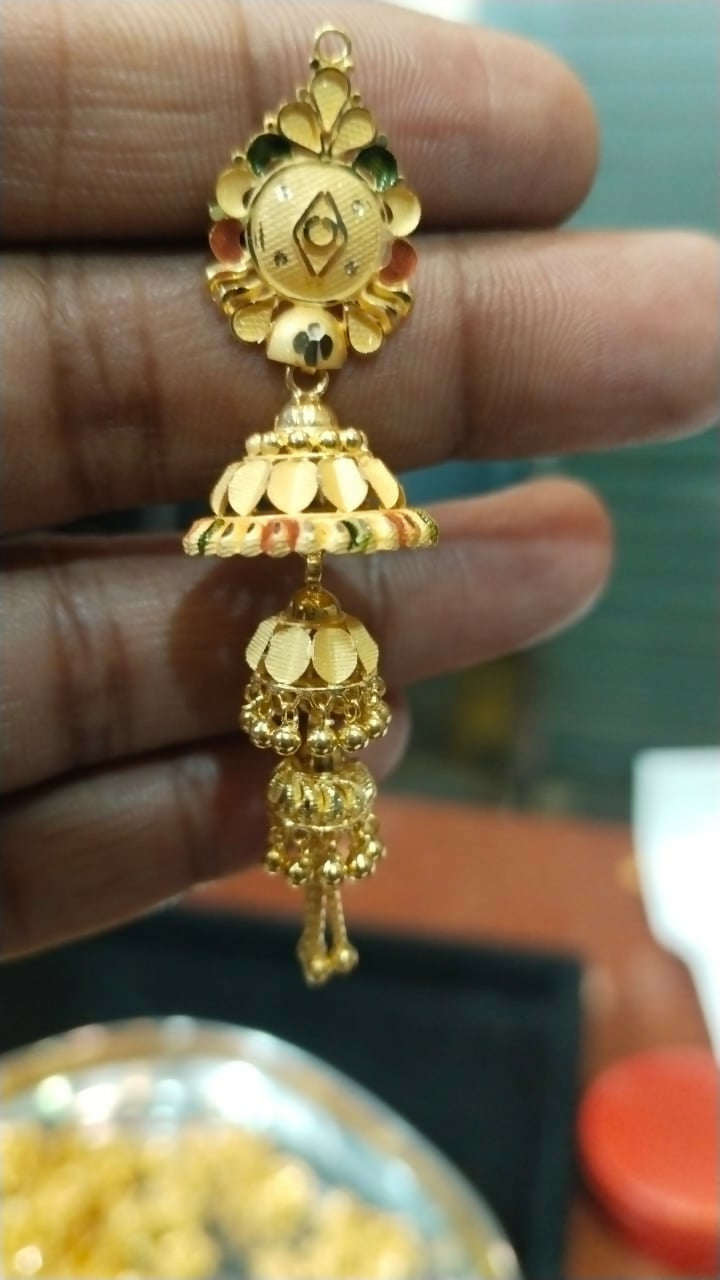 Gold Jhumki Sarafa Bazar India