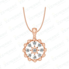Floral Diamond Pendant in 14K Rose Gold – Elegant Design Sarafa Bazar India
