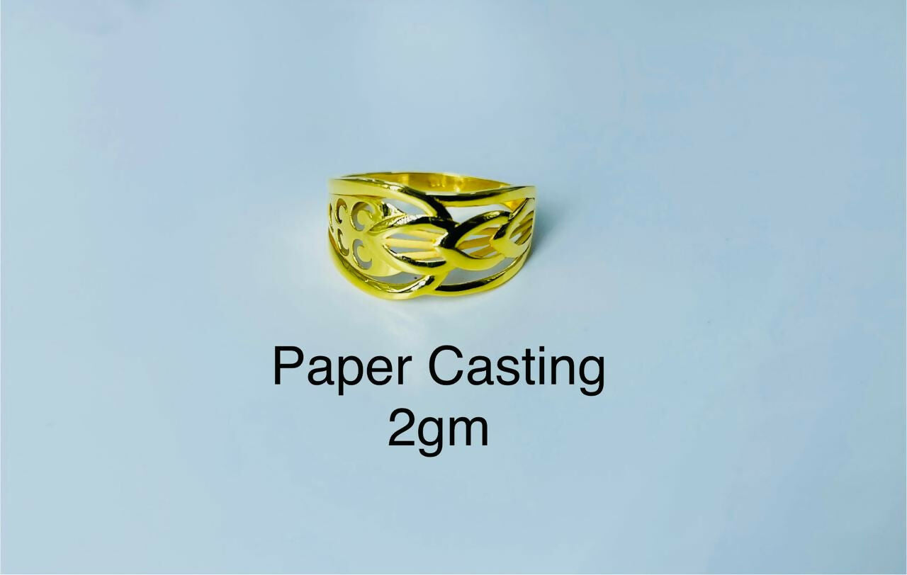 22kt Paper Casting Ladies Ring Sarafa Bazar India