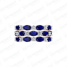 Premium 14K Rose Gold Diamond Tripal Row Band Ring Sarafa Bazar India