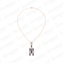 Art Deco Diamond Sapphire Pendant Set with Ring Sarafa Bazar India