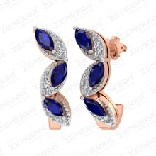 14k Rose Gold Diamond Hoop Earrings Easy to Wear Sarafa Bazar India