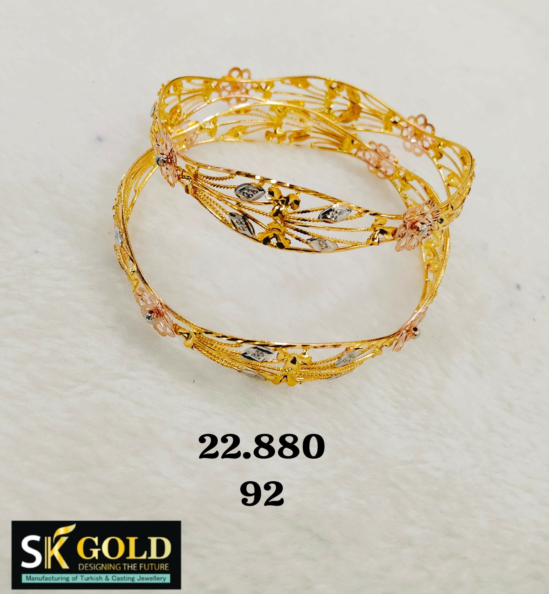 22Kt Flora Bangles Sarafa Bazar India