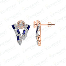 Designer Blue Stone Diamond Pendant – 14K Gold Sarafa Bazar India