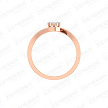 Modern Style 14K Gold Solitaire Bypass Diamond Ring Sarafa Bazar India