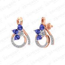 Dizzling Diamond Floral Pendant Set in14K Rose Gold Sarafa Bazar India