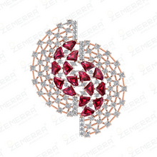 Full Finger Diamond Cocktail Ring in 14K Rose Gold Sarafa Bazar India