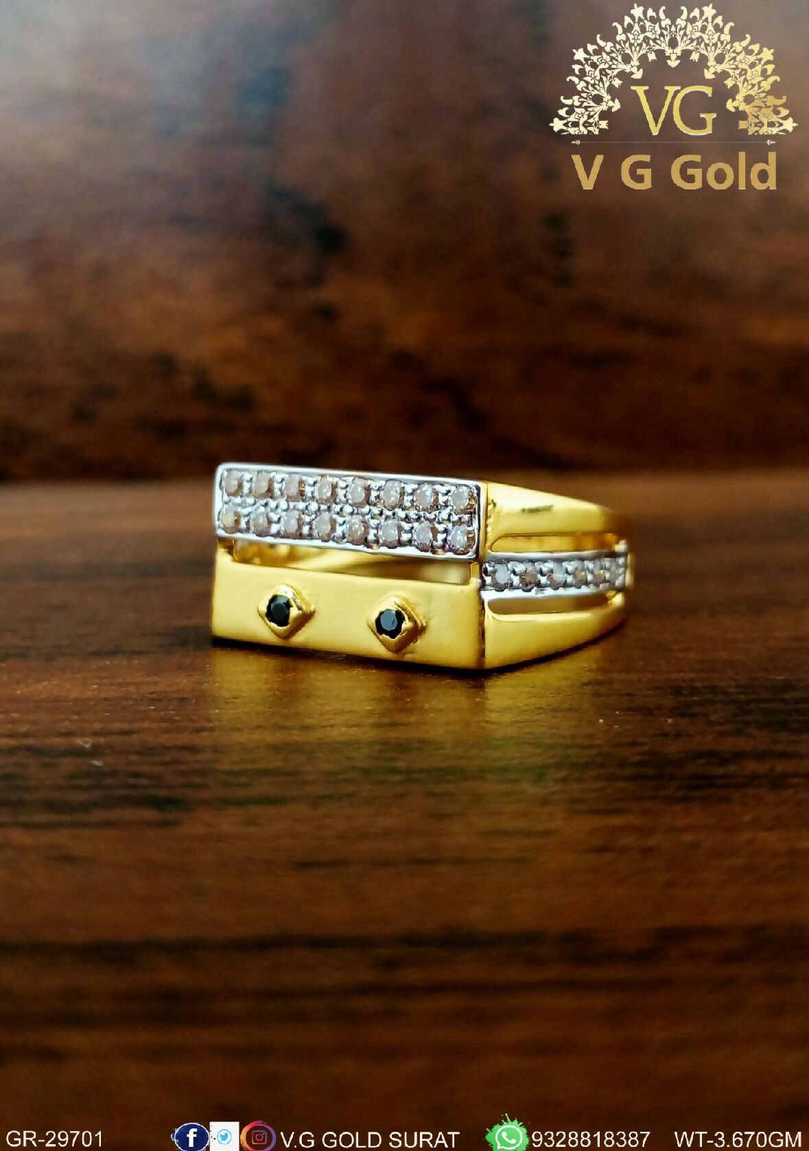 CZ Gents Ring Sarafa Bazar India