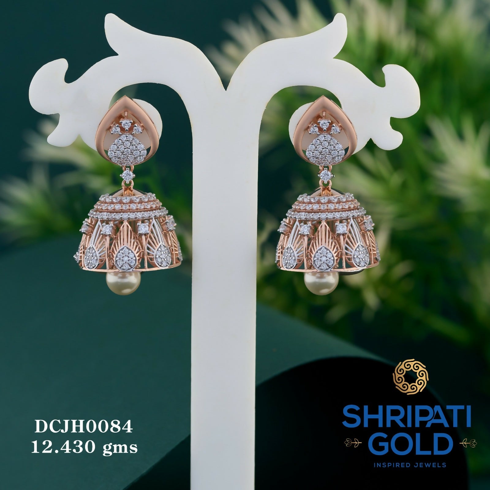 Rose Gold Earring Sarafa Bazar India