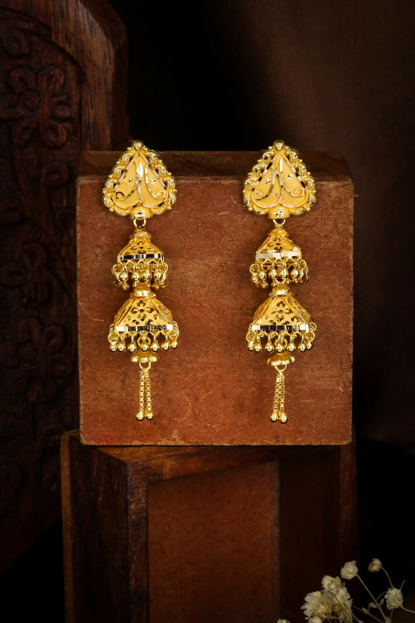 Gold Earrings Sarafa Bazar India