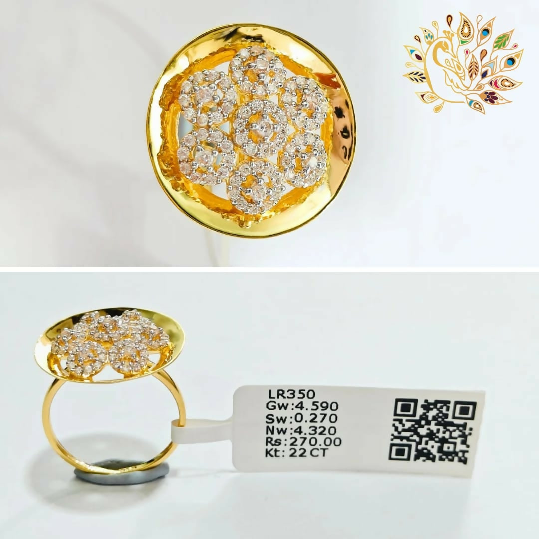 22kt CZ Ladies Ring Sarafa Bazar India