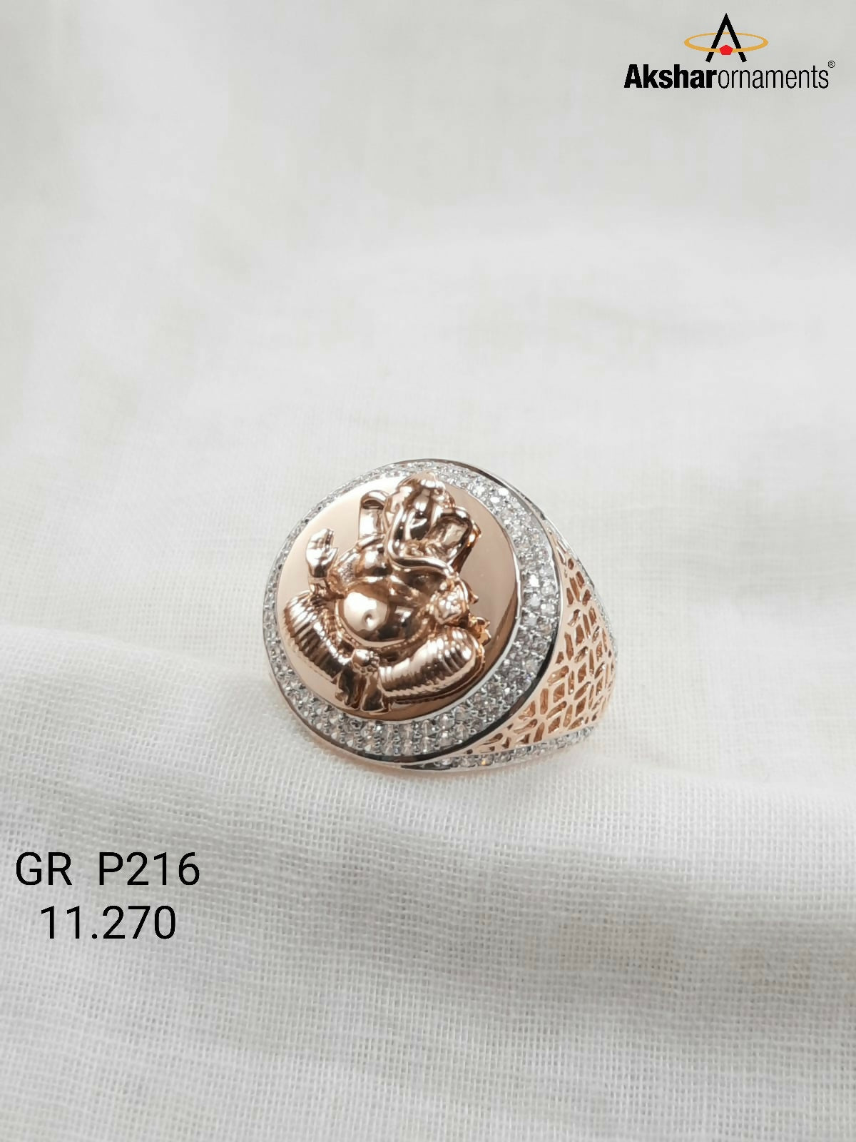 Rose Gold gents ring Sarafa Bazar India