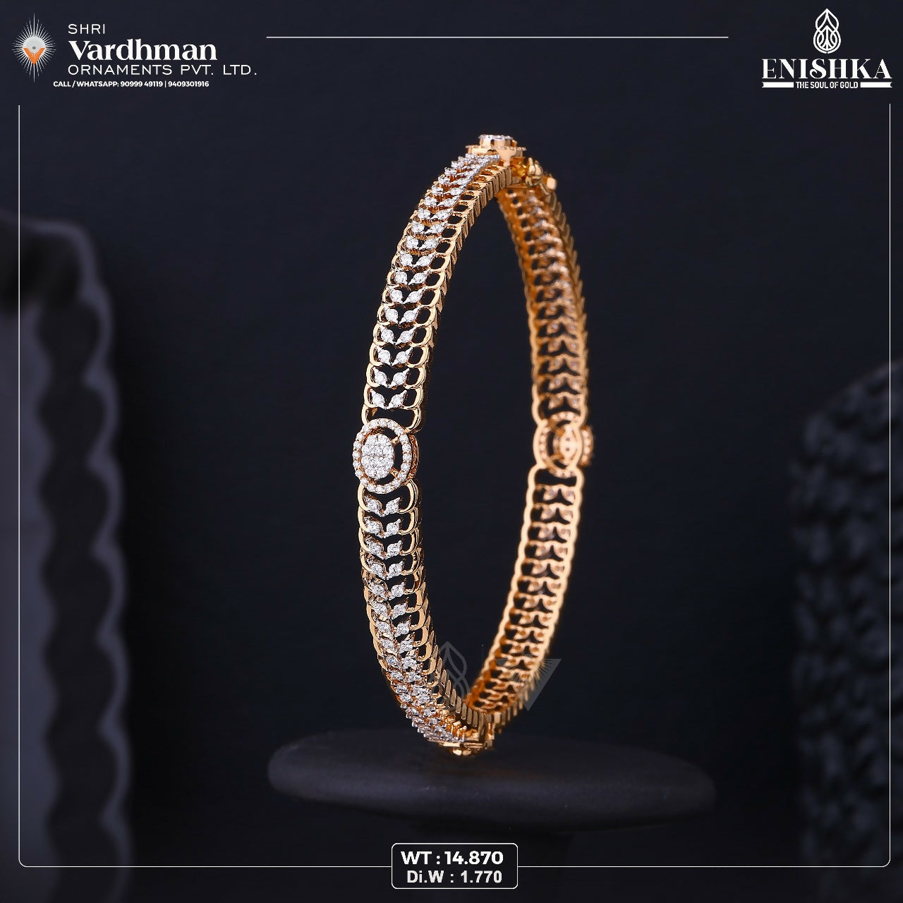 Rose Gold Ladies Bracelet Sarafa Bazar India
