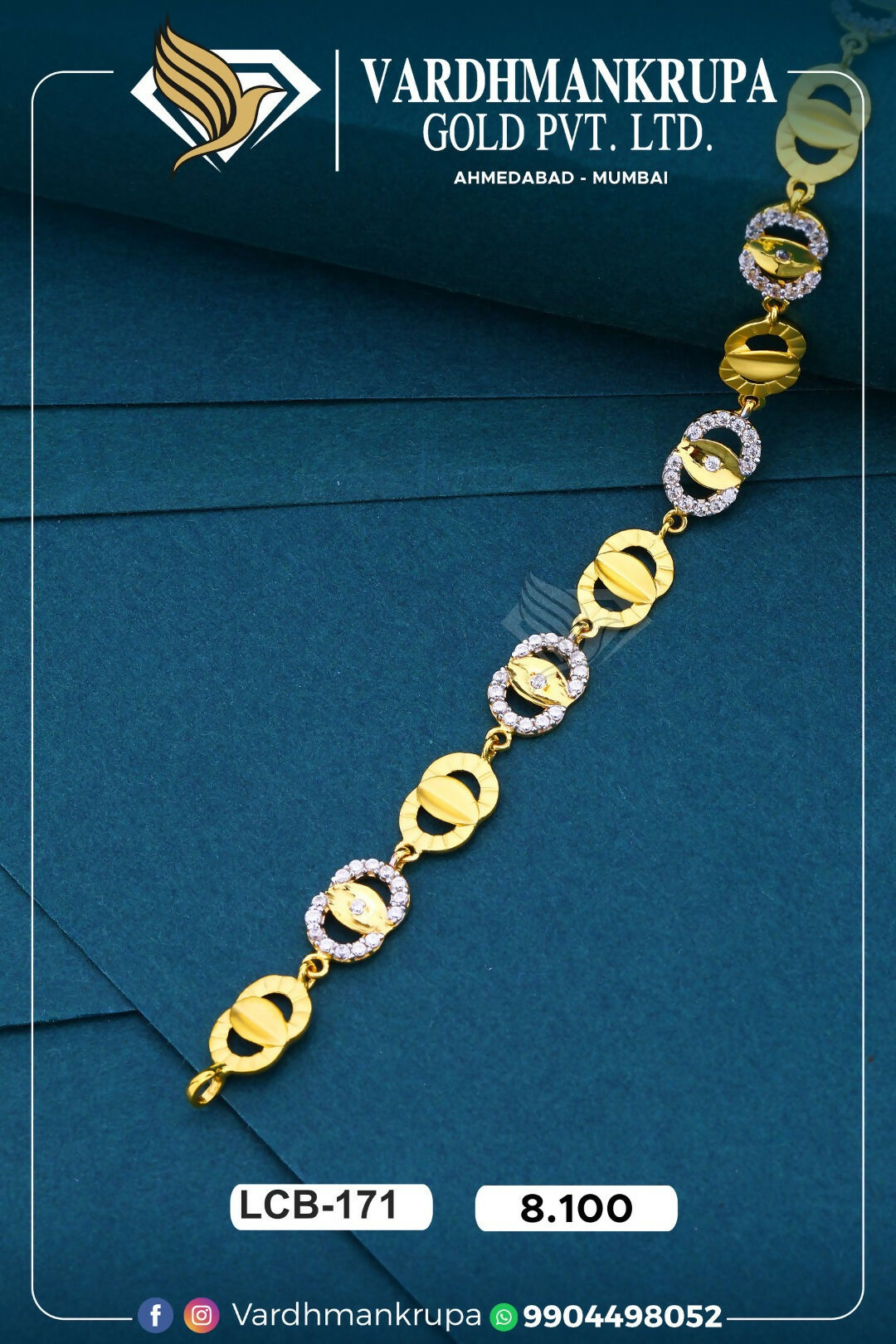 CZ Ladies Bracelet Sarafa Bazar India