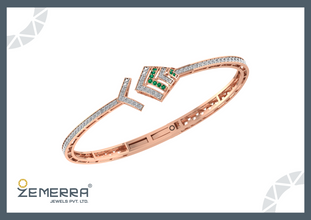 Easy to Wear 14K Gold Diamond Open Cuff Bracelets Design Sarafa Bazar India
