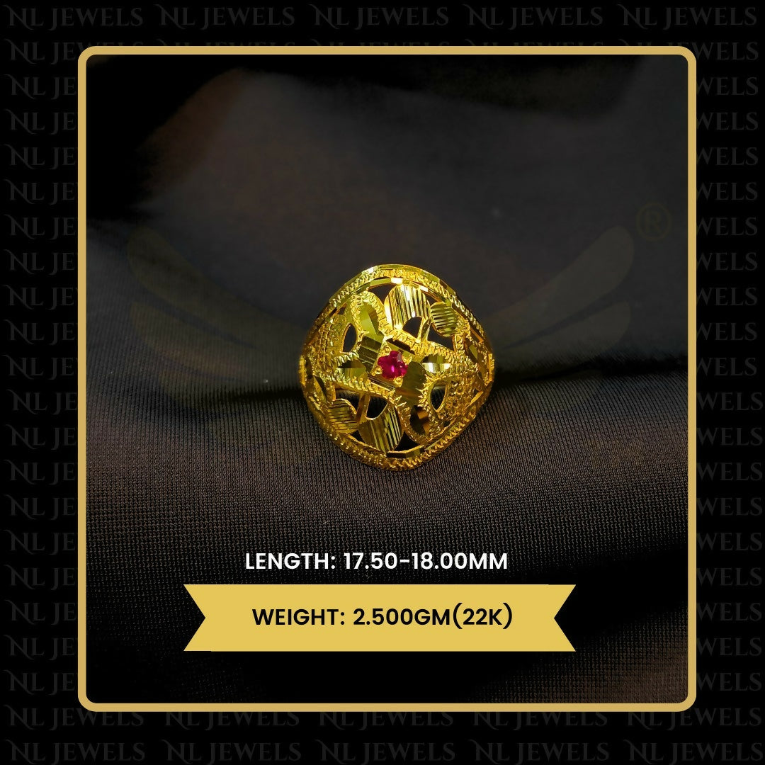 22kt Punjabi Laser Cutting Ladies Ring Sarafa Bazar India