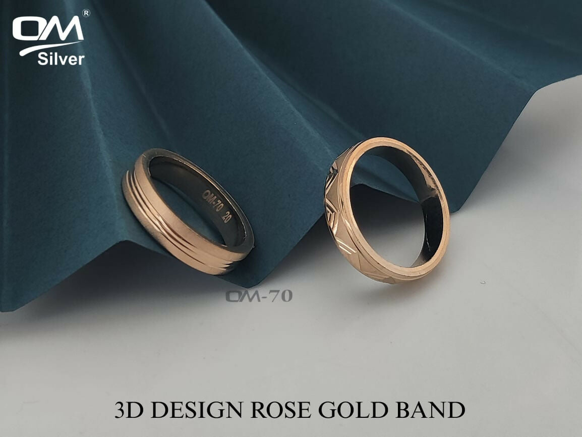 Silver Gold Plated 3D Design Band Sarafa Bazar India