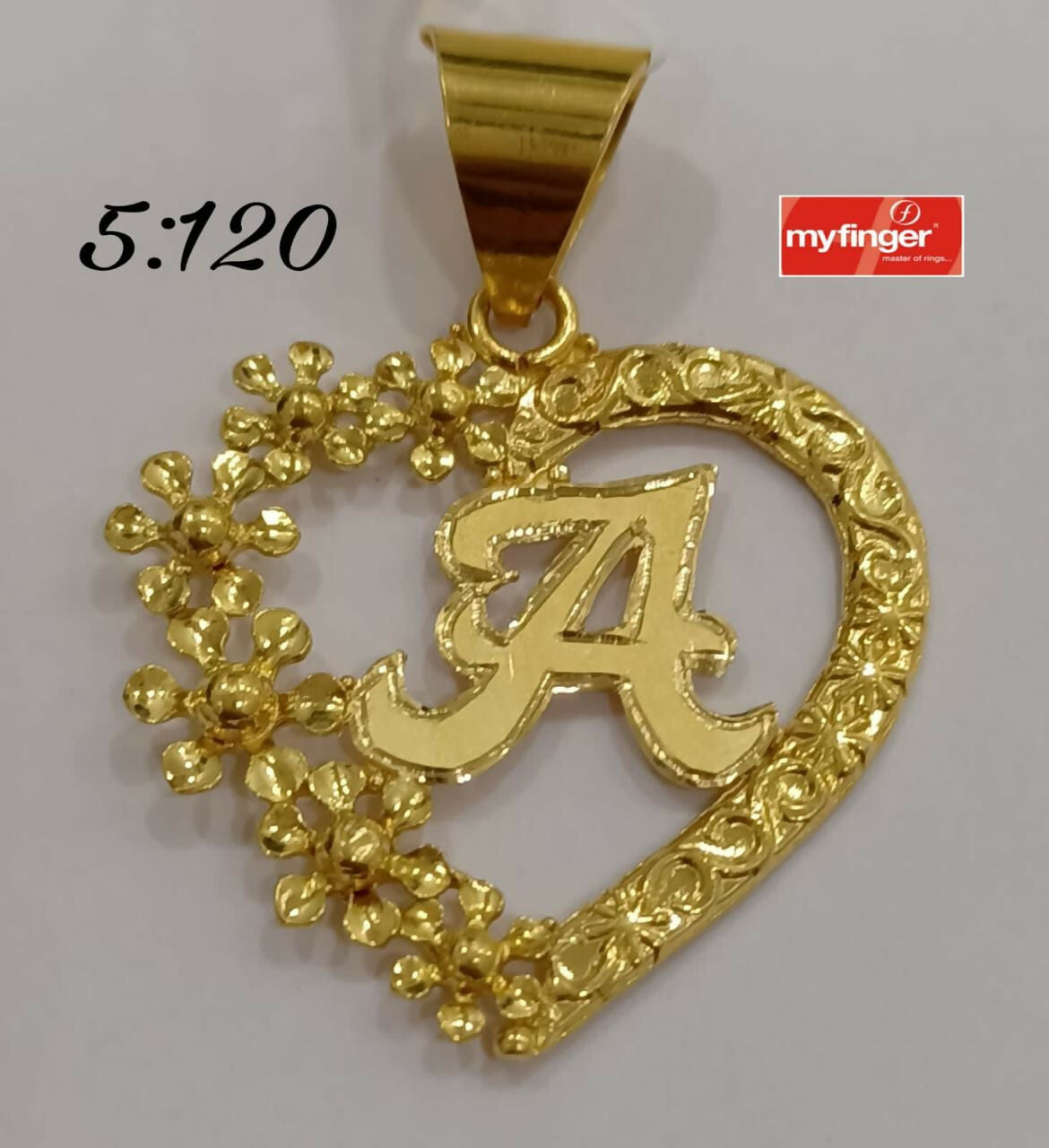 Gold A Alfabet Pendant Sarafa Bazar India