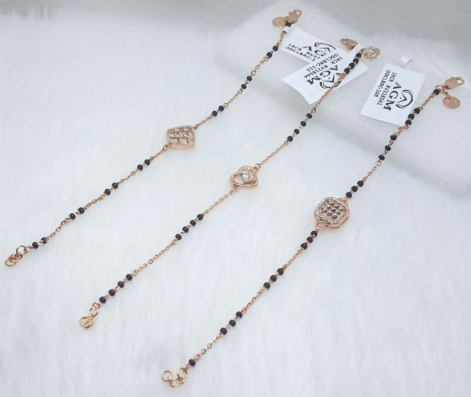 Rose Gold Mangalsutra Bracelet Sarafa Bazar India