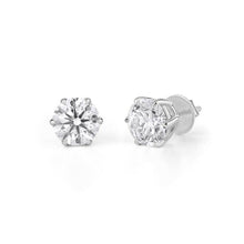 Classic Six Prong Round Cut Diamond Stud Earrings Sarafa Bazar India