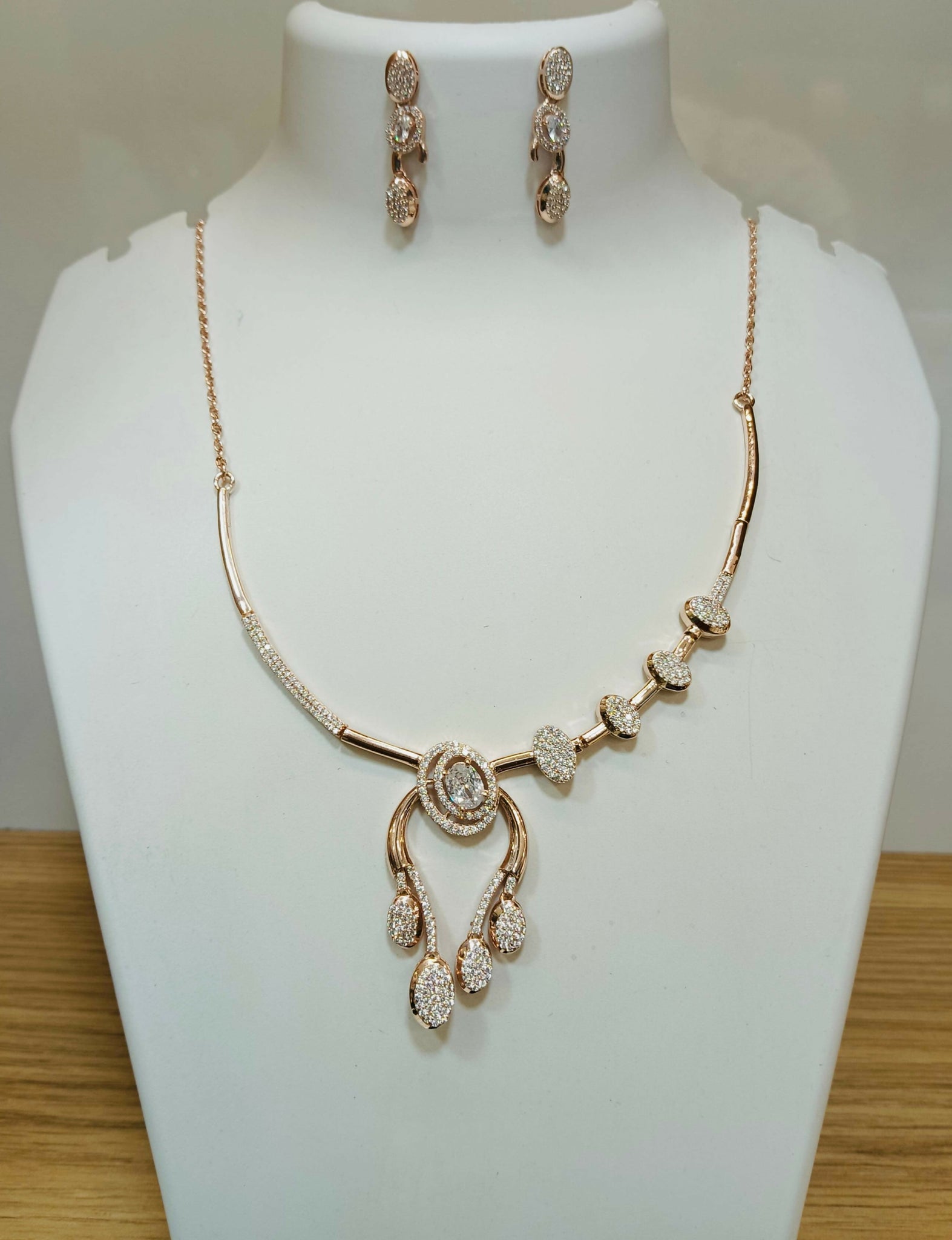 925 Silver Rose Gold Necklace