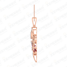 Peacock Inspried Diamond Pendant In 14K Rose Gold Sarafa Bazar India