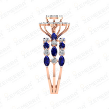 14K Rose Gold Diamond Leaf Motif Enagagement Ring Sarafa Bazar India