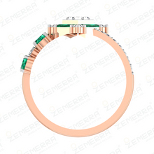 Elegant 14KT Rose Gold Diamond Engagement Ring Sarafa Bazar India